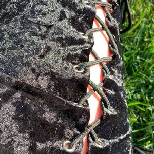 Dolls Kill black crushed velvet mini skirt